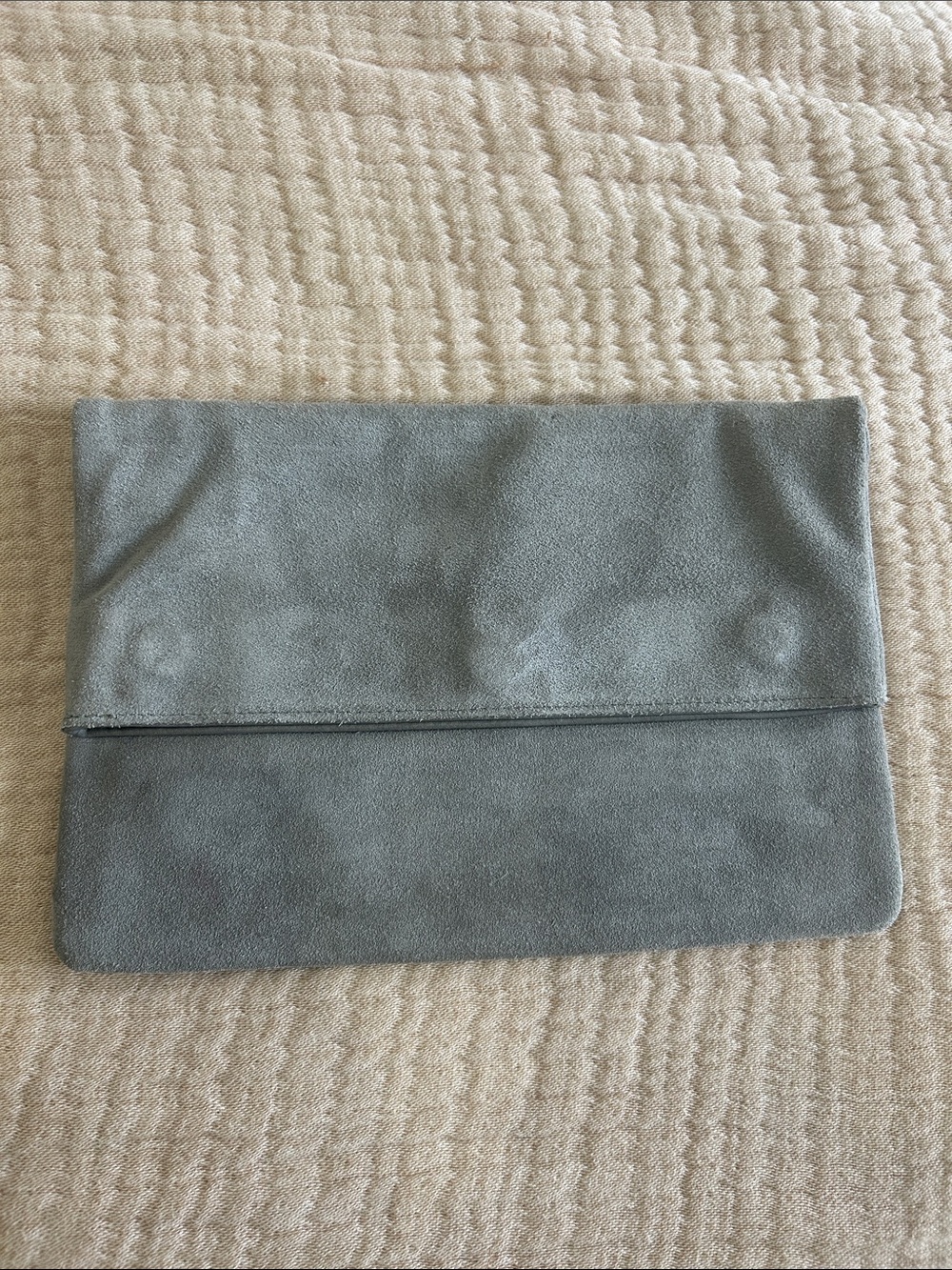 Minimalist Suede Clutch Fold over closure